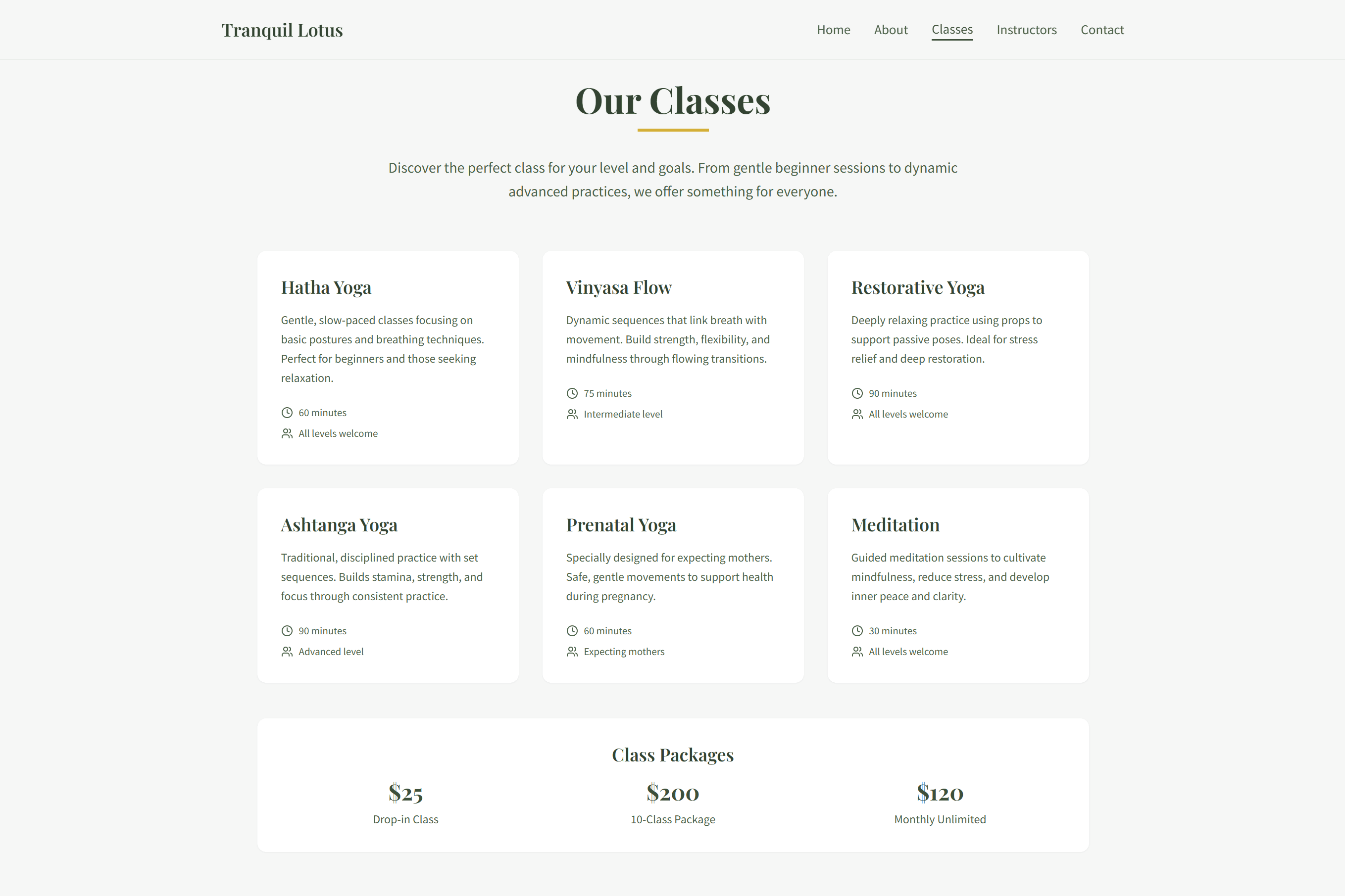 Yoga site screenshot 3